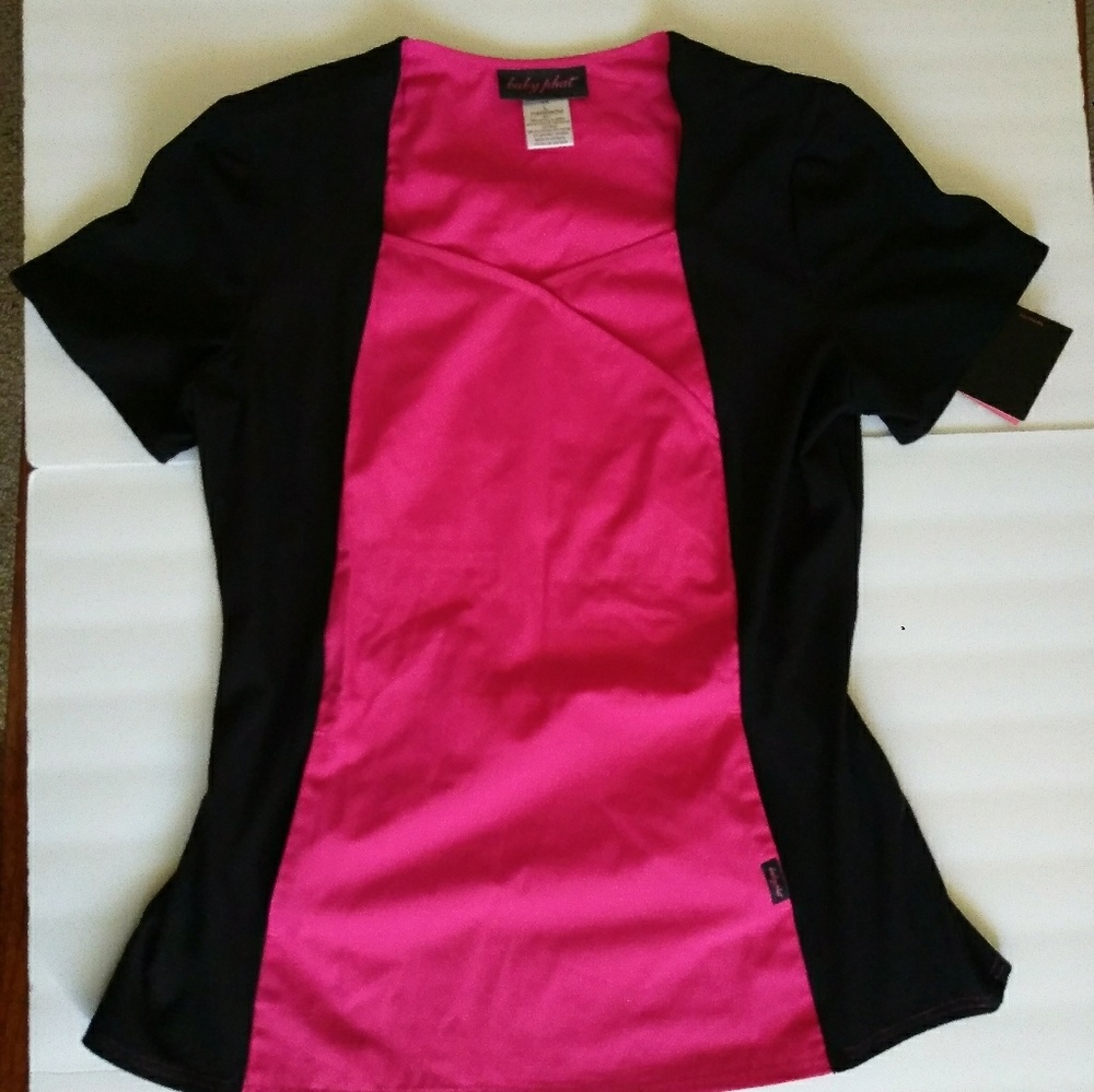 Baby Phat Pink Work Scrub Top NWT